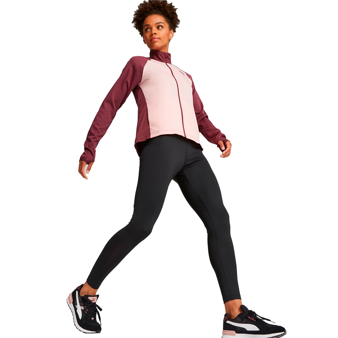 CONJUNTO PUMA ACTIVE PARA DAMA COLOR ROSA VINO