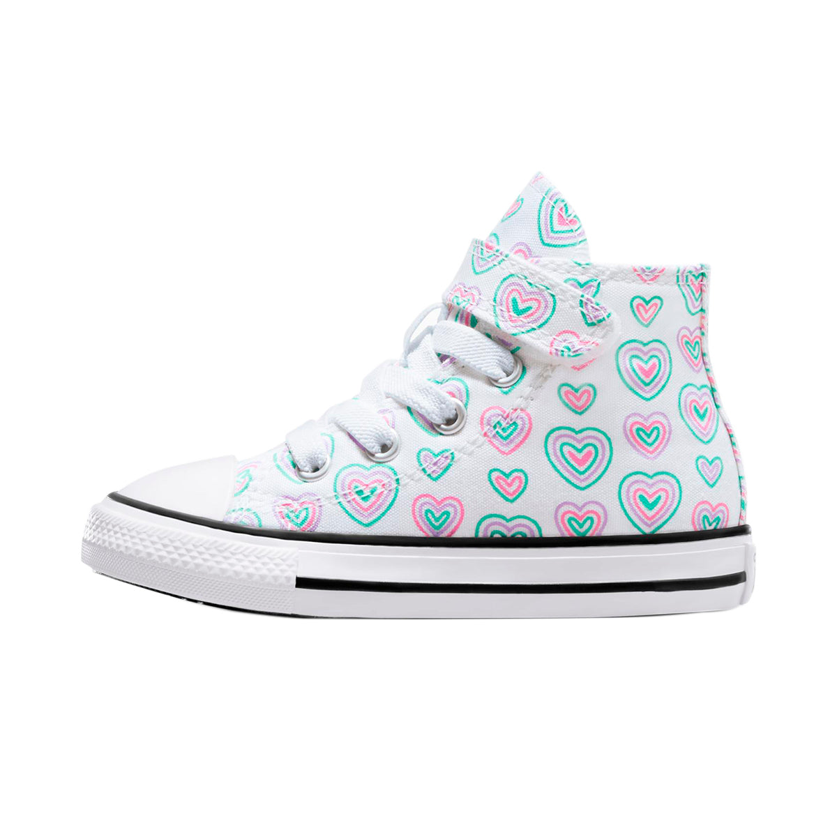 TENIS CONVERSE CHUCK TAYLOR 1V HI INFANTIL COLOR BLANCO FIUSHA VERDE