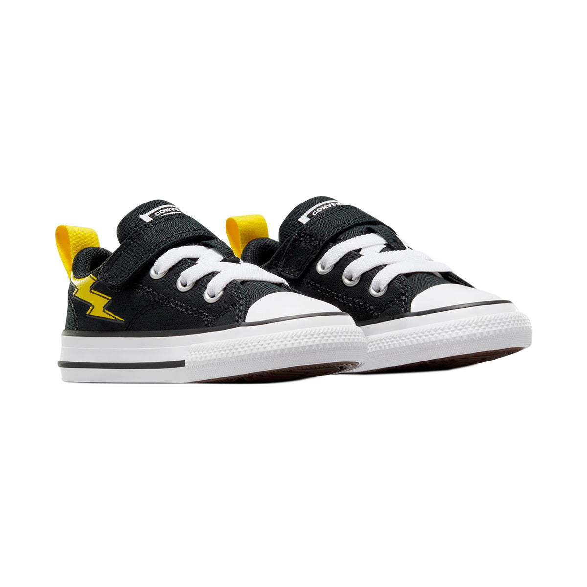 TENIS CONVERSE CHUCK TAYLOR MALDEN STREET INFANTIL COLOR NEGRO AMARILLO