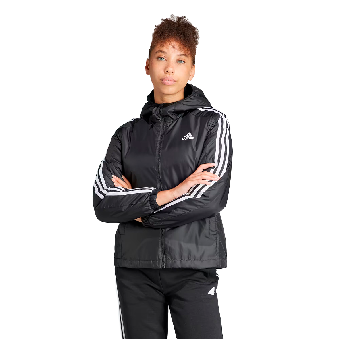 CHAMARRA ADIDAS ESSENTIALS PARA DAMA COLOR NEGRO BLANCO