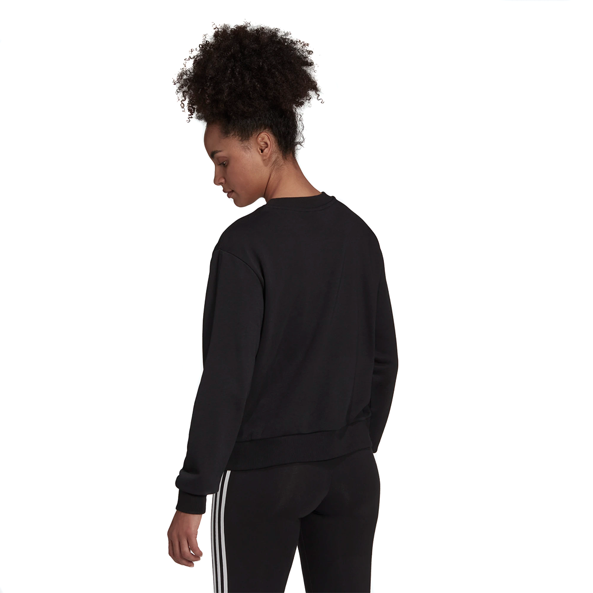 SUDADERA ADIDAS ESSENTIALS LOGO PARA DAMA COLOR NEGRO BLANCO
