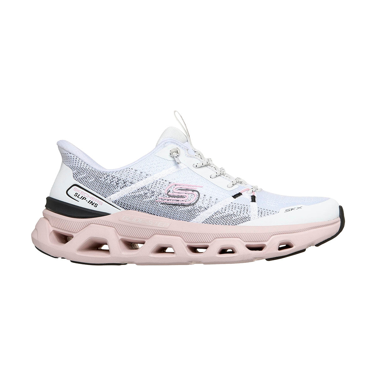 TENIS SKECHERS ALTUS-FAST LANE PARA DAMA COLOR BLANCO NEGRO ROSA