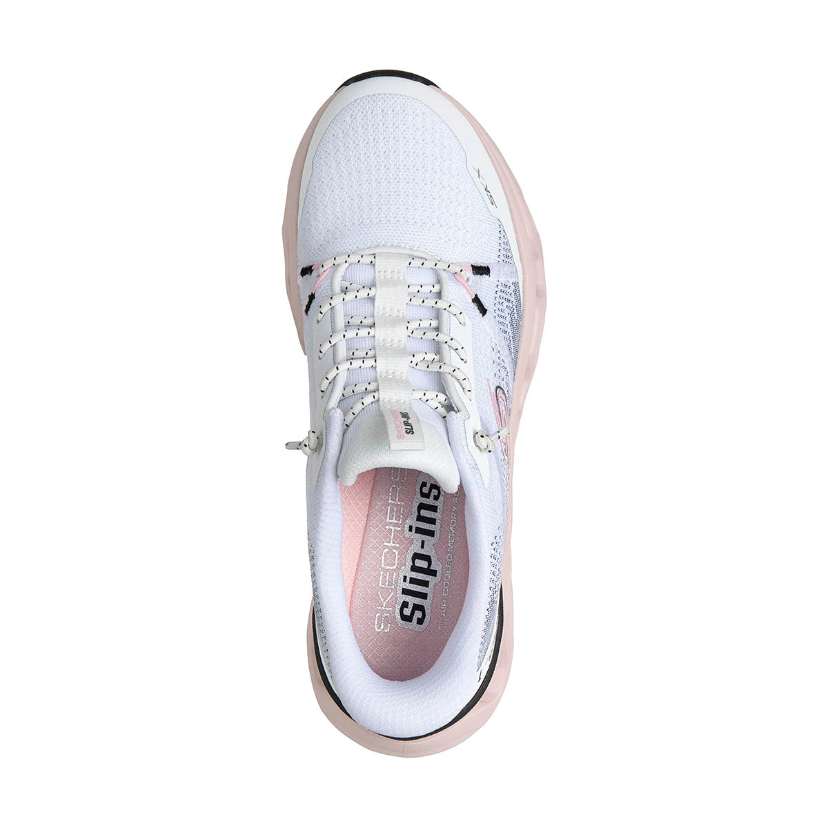 TENIS SKECHERS ALTUS-FAST LANE PARA DAMA COLOR BLANCO NEGRO ROSA