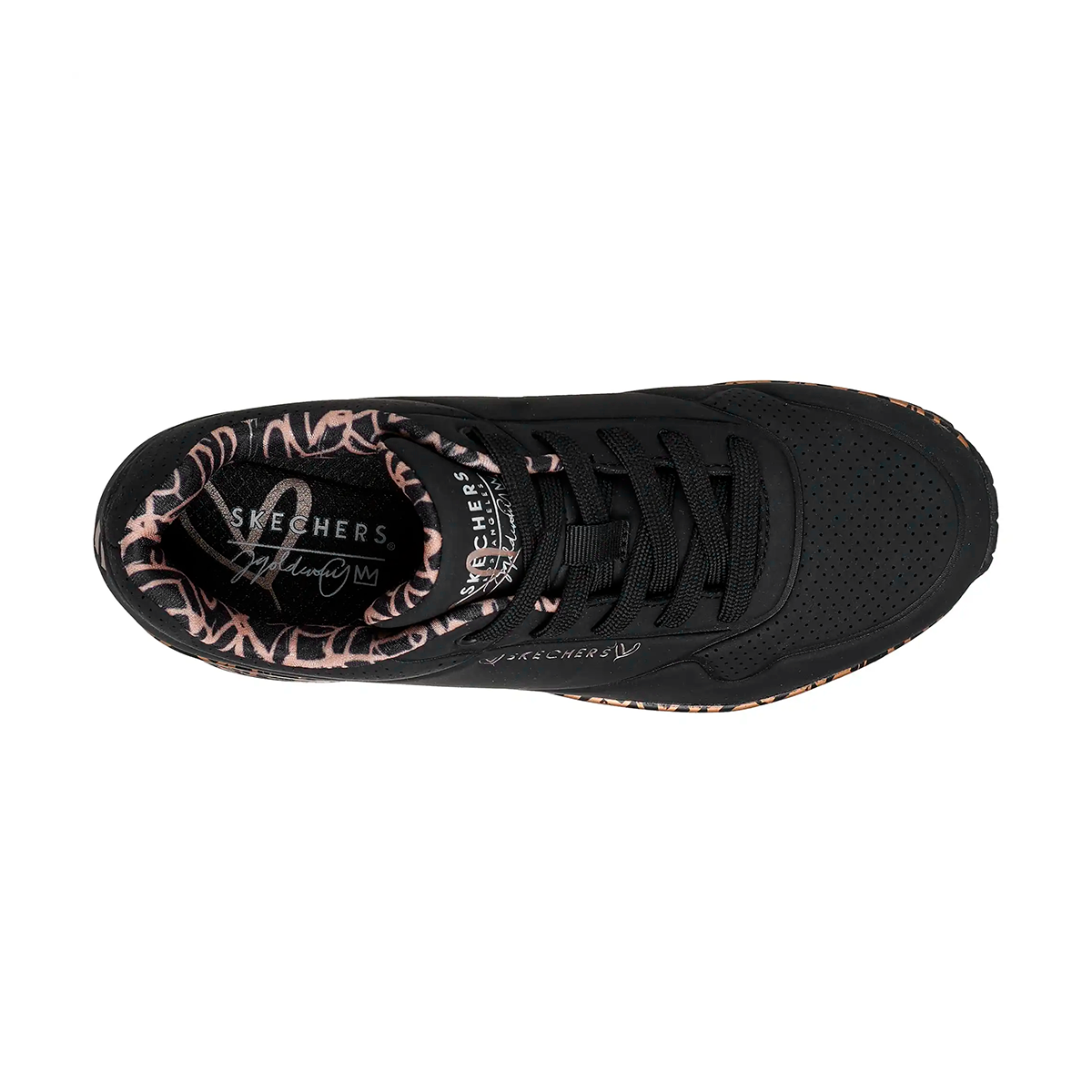 TENIS SKECHERS UNO-LOVING LOVE PARA DAMA COLOR NEGRO ORO