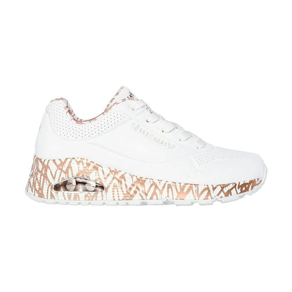 TENIS SKECHERS UNO-LOVING LOVE PARA DAMA COLOR BLANCO ORO