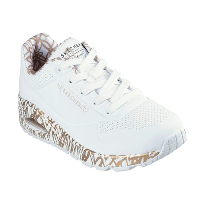 TENIS SKECHERS UNO-LOVING LOVE PARA DAMA COLOR BLANCO ORO