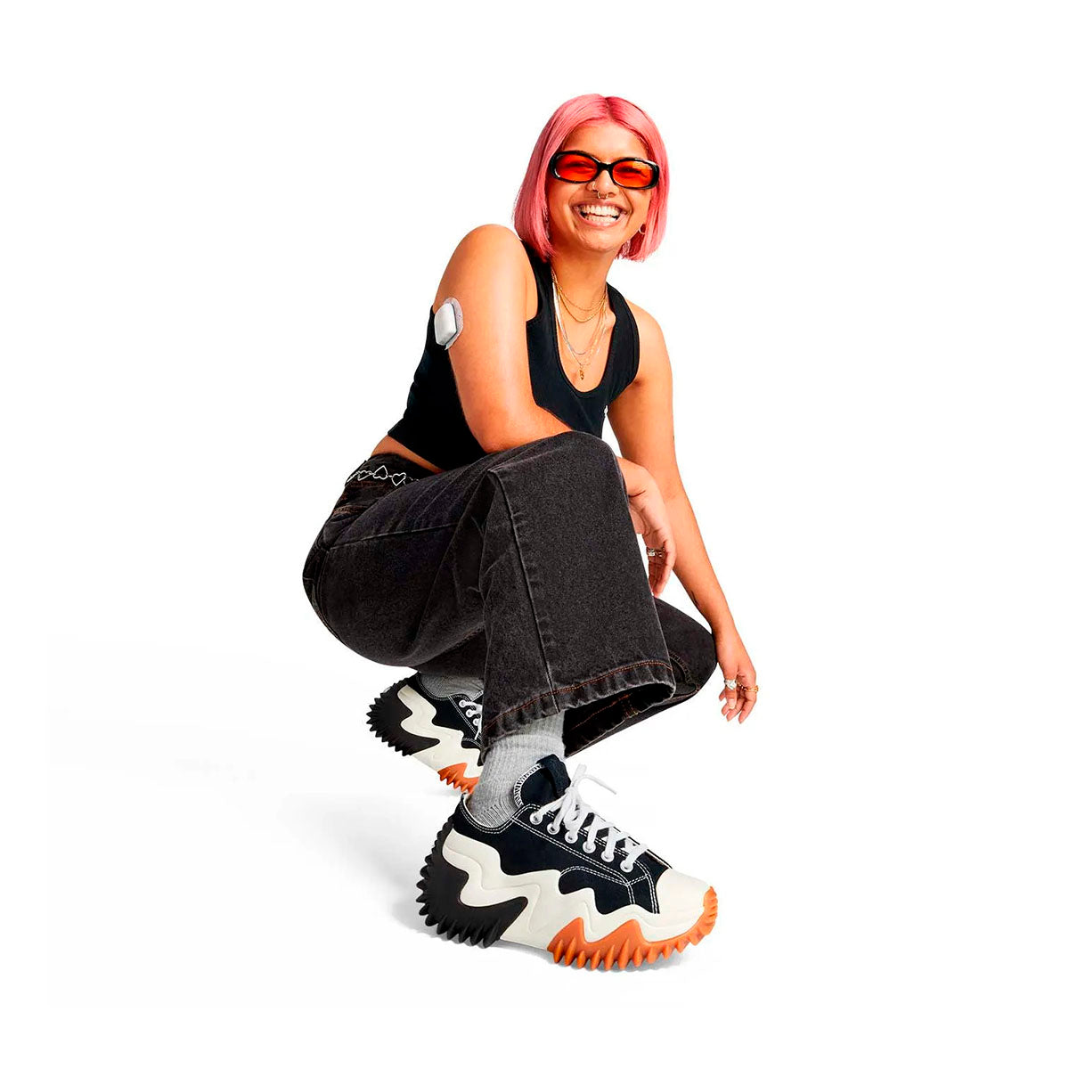 TENIS CONVERSE RUN STAR MOTION OX PARA DAMA COLOR NEGRO