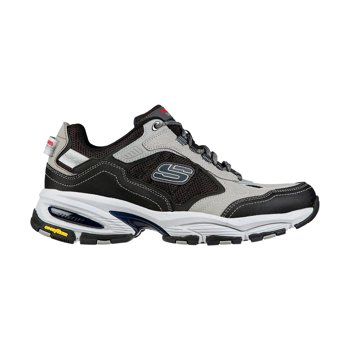 TENIS SKECHERS VIGOR 3.0 PARA CABALLERO COLOR GRIS NEGRO