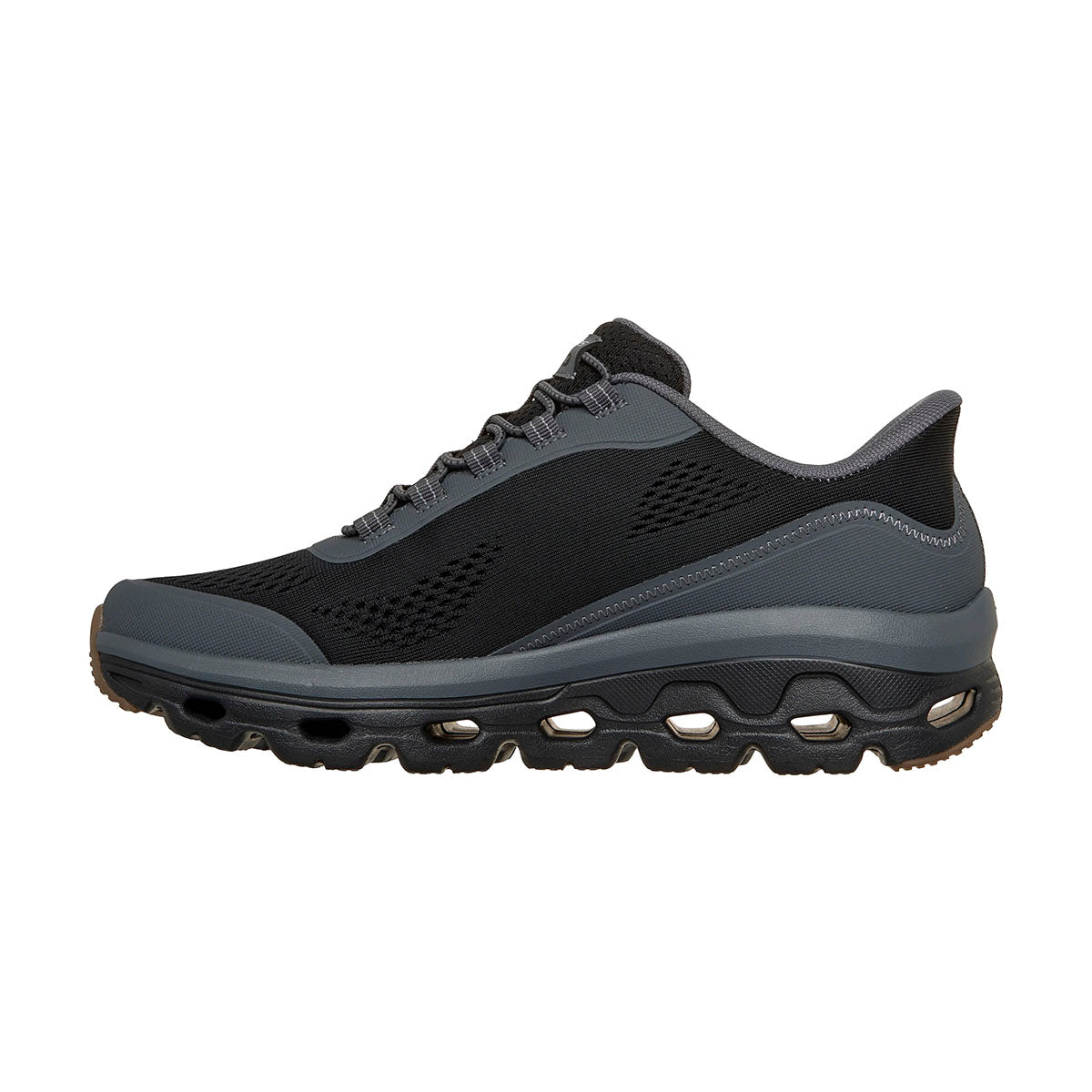 TENIS SKECHERS GLIDE-STEP SOLE PARA CABALLERO COLOR NEGRO GRIS
