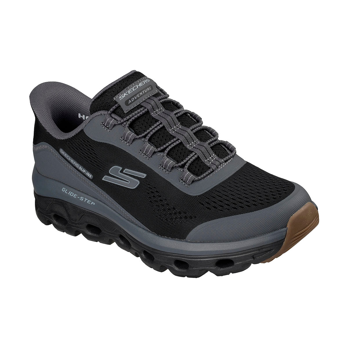 TENIS SKECHERS GLIDE-STEP SOLE PARA CABALLERO COLOR NEGRO GRIS