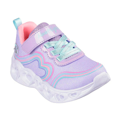 TENIS SKECHERS S-LIGHTS HEART RETRO INFANTIL COLOR LILA ROSA