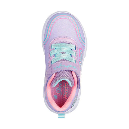 TENIS SKECHERS S-LIGHTS HEART RETRO INFANTIL COLOR LILA ROSA