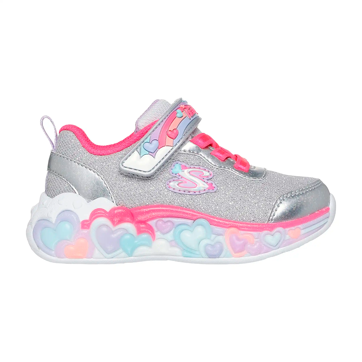 TENIS SKECHERS S-LIGHTS ETERNAL HEART INFANTIL COLOR PLATA
