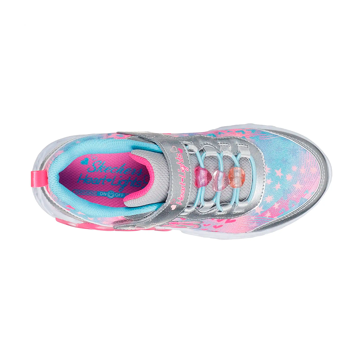TENIS SKECHERS INFINITE HEART LIGHT PARA NIÑA COLOR PLATA