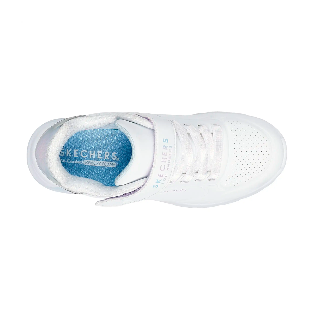 TENIS SKECHERS UNO LITE 2.0 PARA NIÑA COLOR BLANCO PLATA