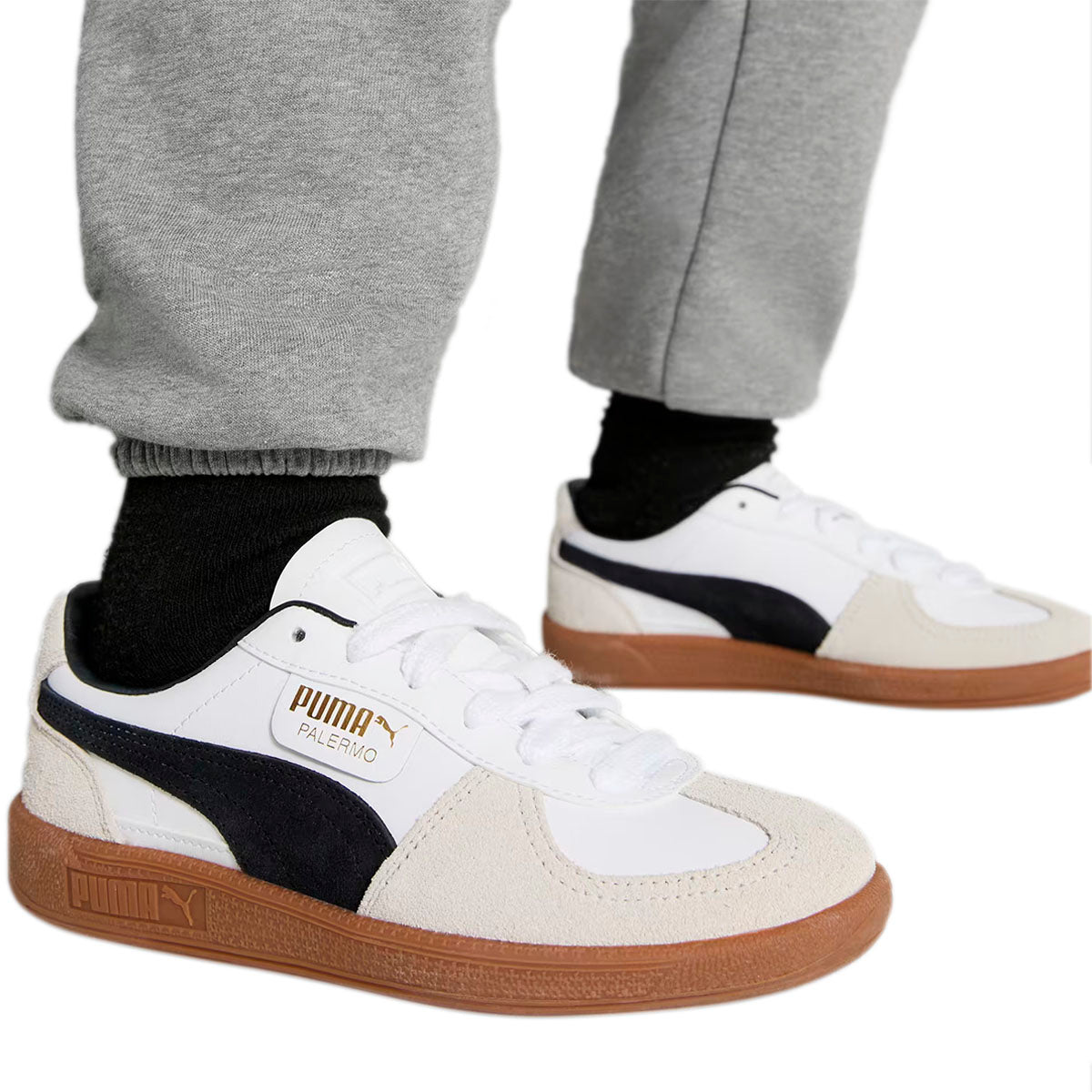 TENIS PUMA PALERMO JUVENIL COLOR BLANCO NEGRO