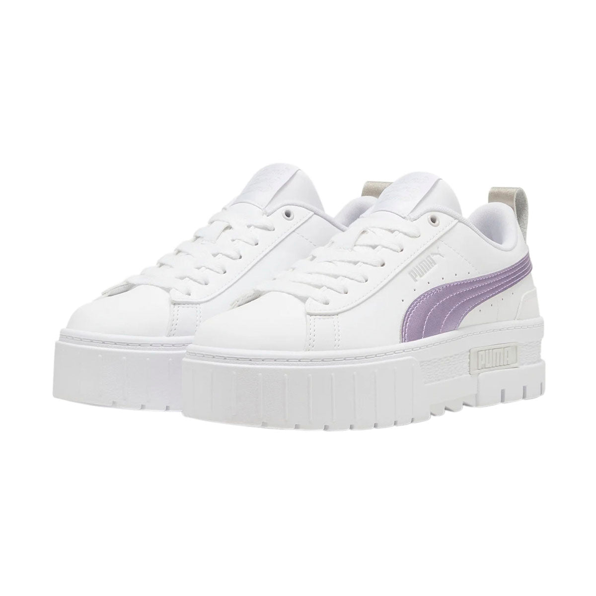 TENIS PUMA MAYZE GLOW-UP PARA DAMA COLOR BLANCO LILA