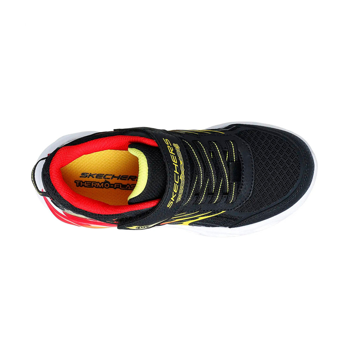 TENIS SKECHERS S LIGHTS THERMO INFANTIL COLOR NEGRO ROJO