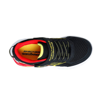 TENIS SKECHERS S LIGHTS THERMO INFANTIL COLOR NEGRO ROJO