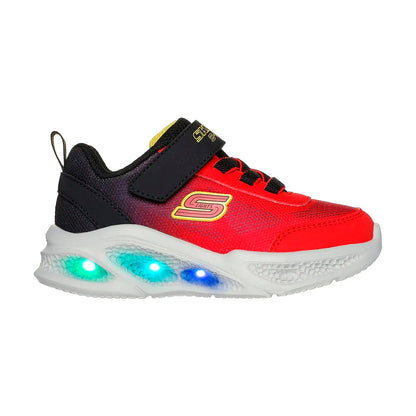 TENIS SKECHERS METEOR LIGHTS KRENDOX PARA NIÑO COLOR ROJO NEGRO