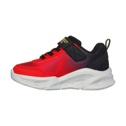 TENIS SKECHERS METEOR LIGHTS KRENDOX PARA NIÑO COLOR ROJO NEGRO