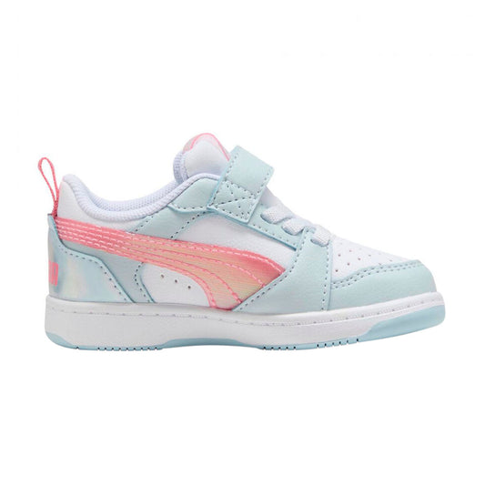 PUMA REBOUND V6 INFANTIL COLOR BLANCO AZUL ROSA