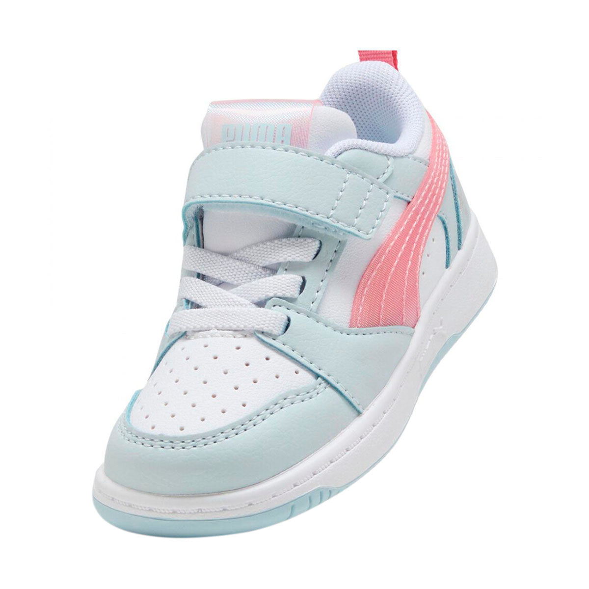 PUMA REBOUND V6 INFANTIL COLOR BLANCO AZUL ROSA