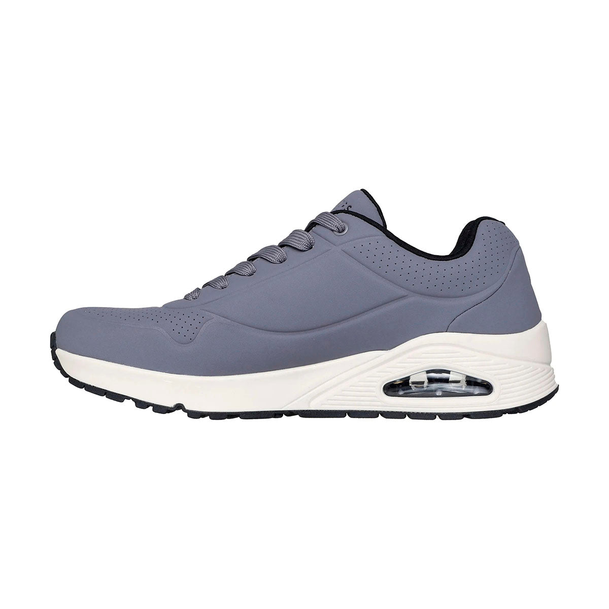 TENIS SKECHERS UNO STAND ON AIR PARA CABALLERO COLOR GRIS NEGRO