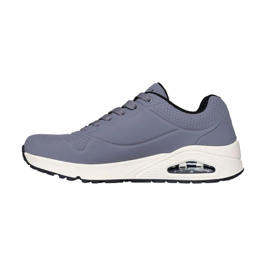 TENIS SKECHERS UNO STAND ON AIR PARA CABALLERO COLOR GRIS NEGRO