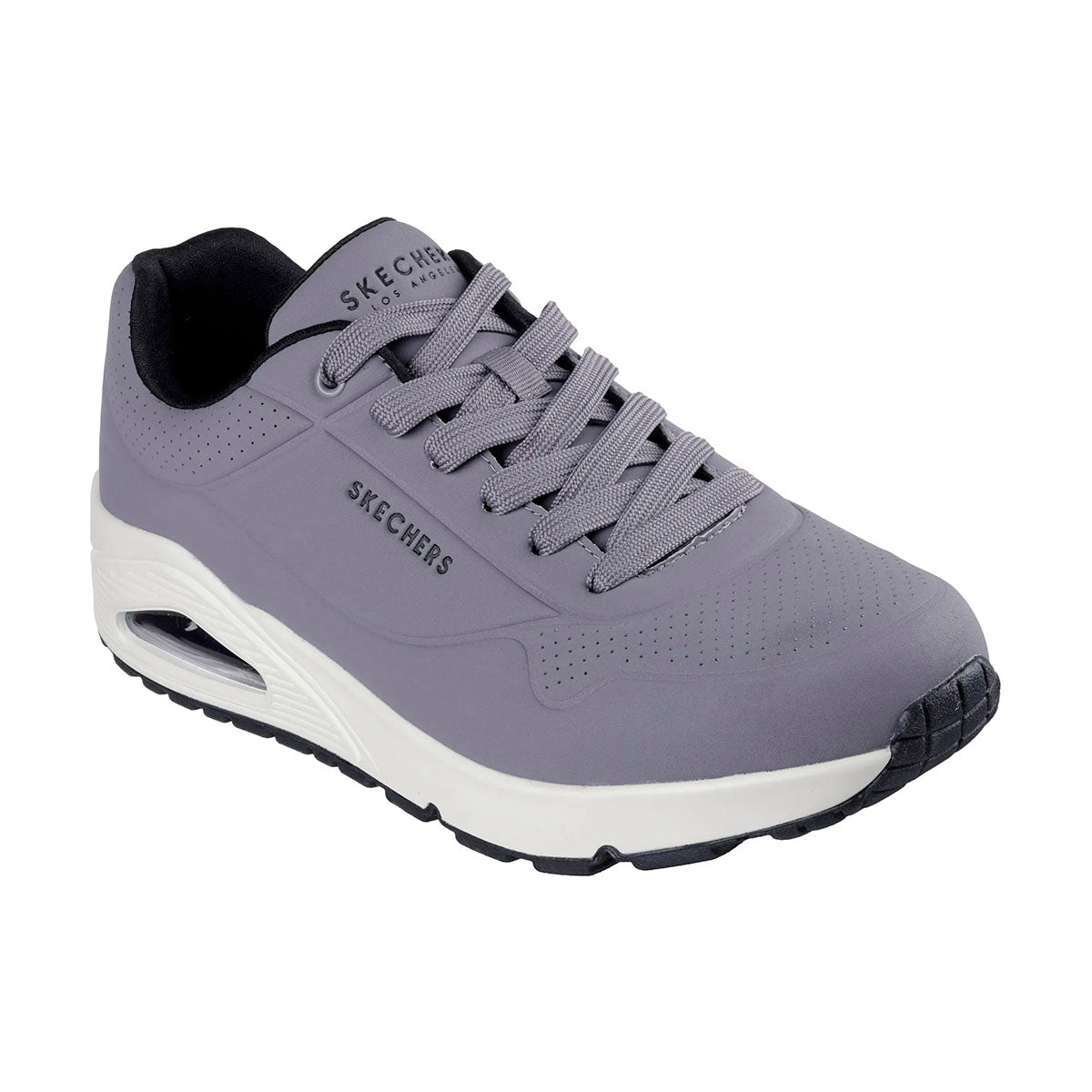 TENIS SKECHERS UNO STAND ON AIR PARA CABALLERO COLOR GRIS NEGRO