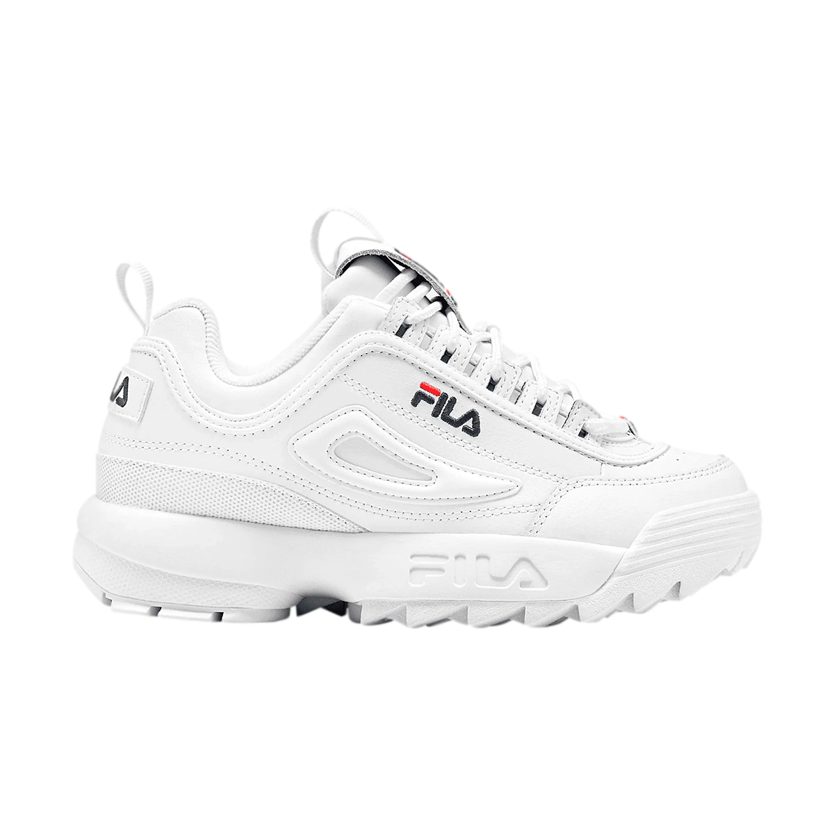 TENIS FILA DISRUPTOR II PREMIUM PARA DAMA BLANCO MARINO