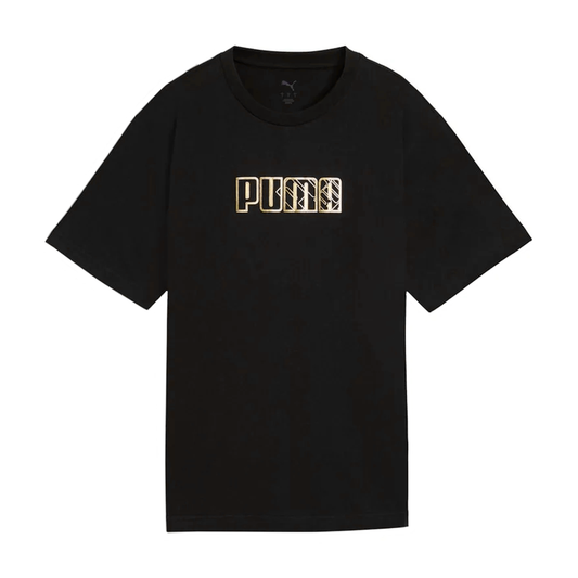 PLAYERA PUMA MAXIMAL METALLIC PARA DAMA COLOR NEGRO