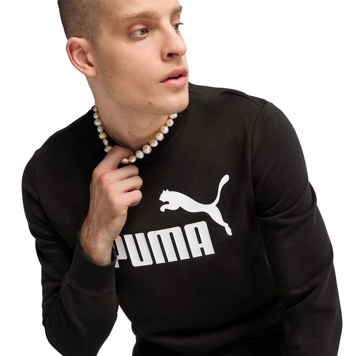 SUDADERA PUMA ESSENTIALS NO 1 PARA CABALLERO COLOR NEGRO