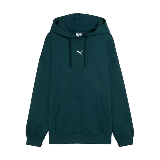 SUDADERA PUMA ESSENTIALS OVERSIZED PARA DAMA COLOR VERDE