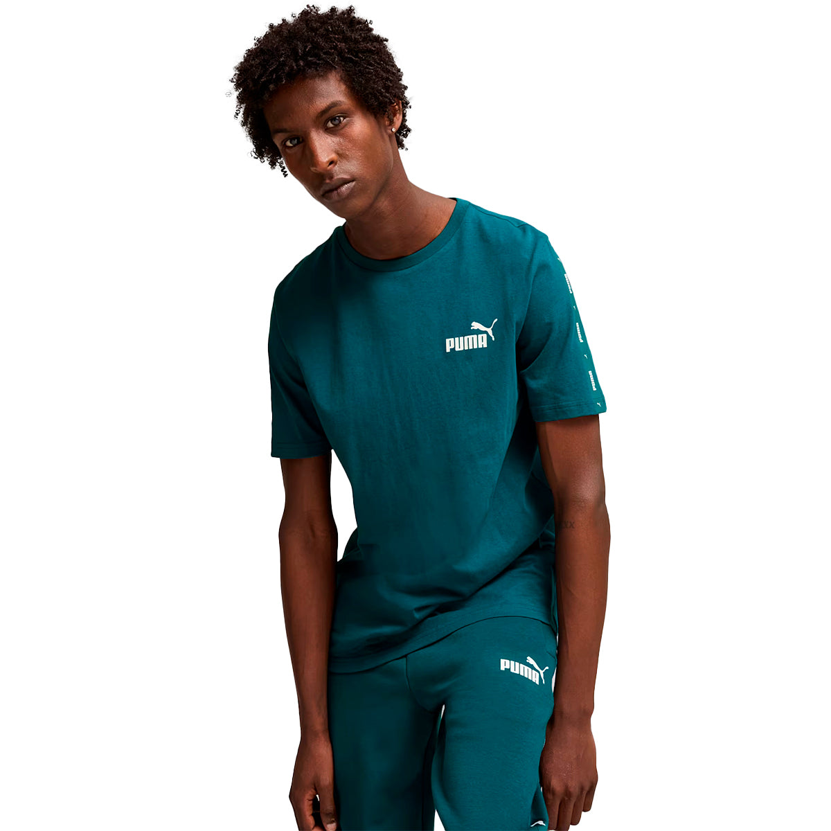 PLAYERA PUMA ESSENTIALS TAPE PARA CABALLERO COLOR VERDE