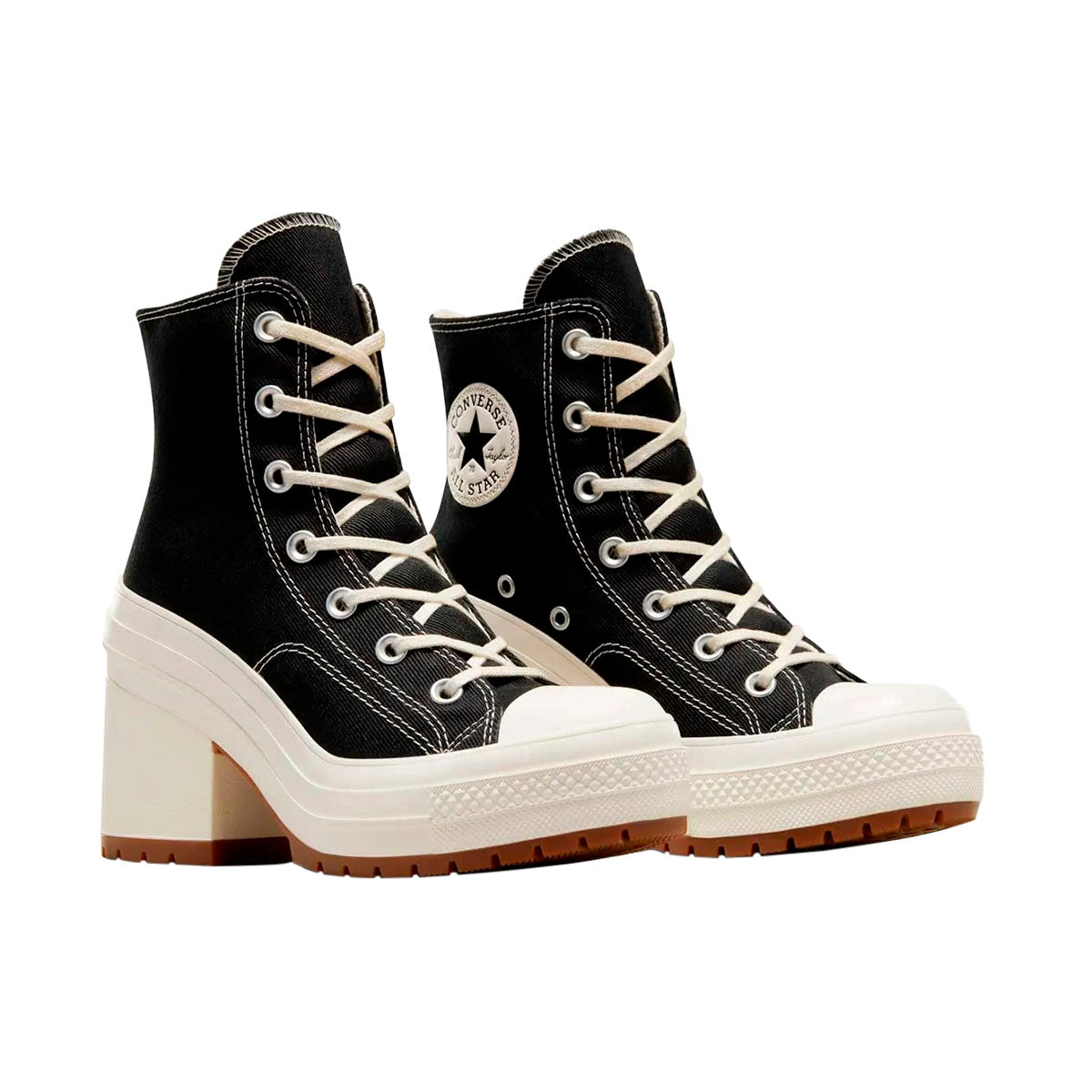 TENIS CONVERSE CHUCK TAYLOR 70 LUXE HEEL PARA DAMA COLOR NEGRO