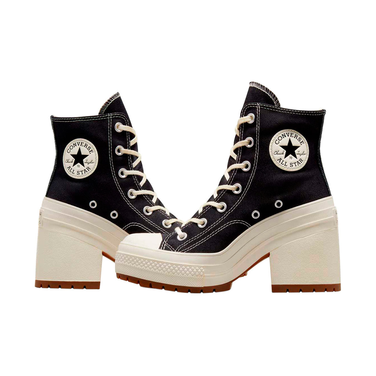 TENIS CONVERSE CHUCK TAYLOR 70 LUXE HEEL PARA DAMA COLOR NEGRO