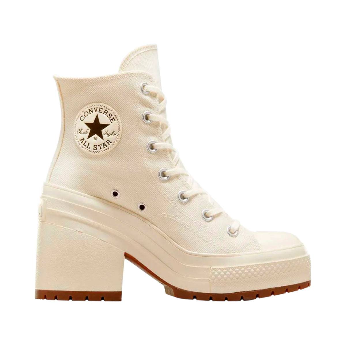 TENIS CONVERSE CHUCK TAYLOR 70 LUXE HEEL PARA DAMA COLOR BEIGE