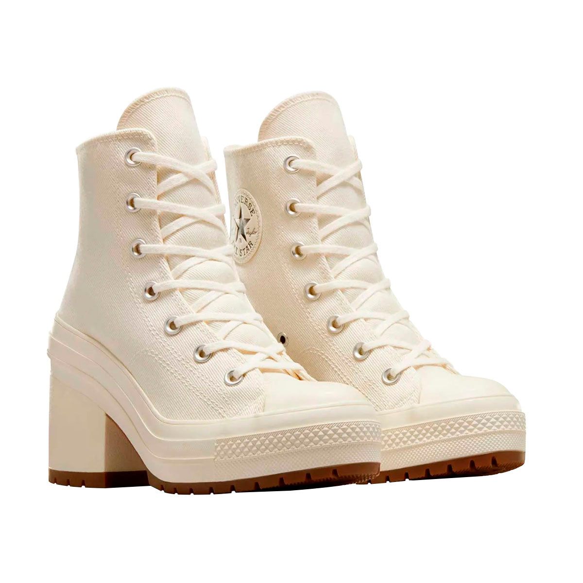 TENIS CONVERSE CHUCK TAYLOR 70 LUXE HEEL PARA DAMA COLOR BEIGE