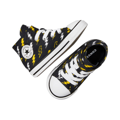 TENIS CONVERSE CHUCK TAYLOR ALL STAR 1V HI INFANTIL COLOR NEGRO AMARILLO
