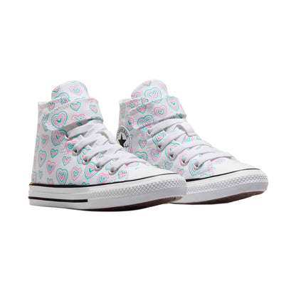 TENIS CONVERSE CHUCK TAYLOR 1V HI INFANTIL COLOR BLANCO FIUSHA VERDE