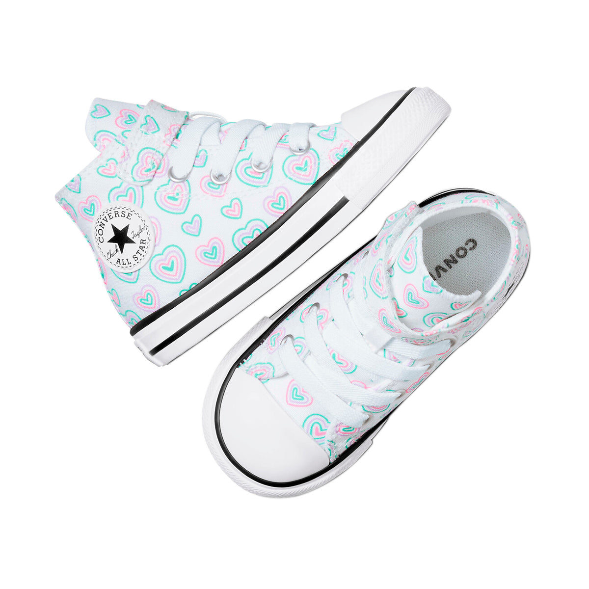 TENIS CONVERSE CHUCK TAYLOR 1V HI INFANTIL COLOR BLANCO FIUSHA VERDE