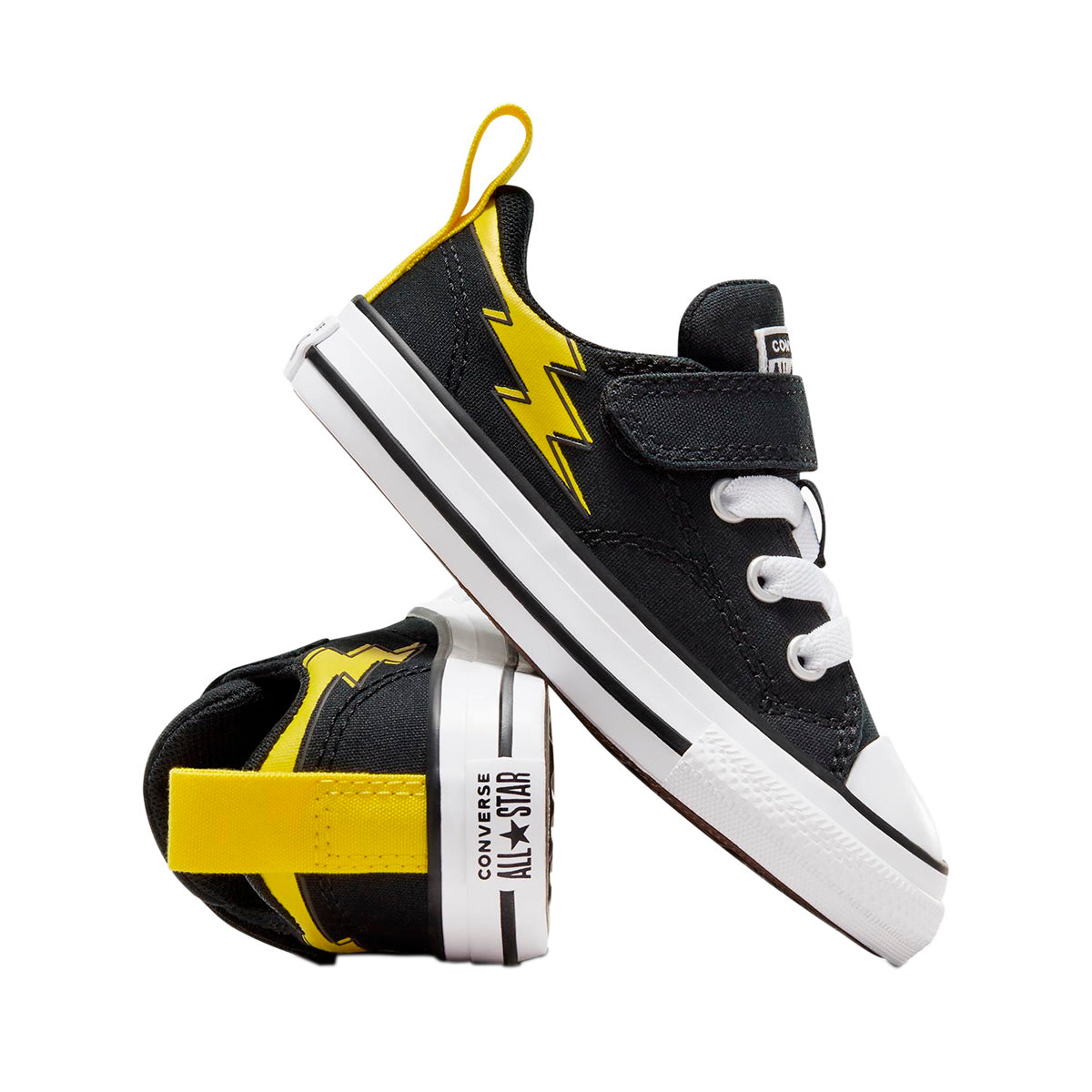 TENIS CONVERSE CHUCK TAYLOR MALDEN STREET INFANTIL COLOR NEGRO AMARILLO