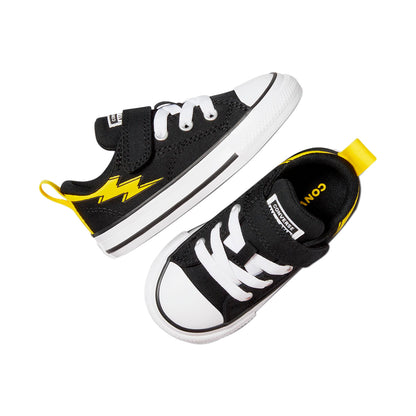 TENIS CONVERSE CHUCK TAYLOR MALDEN STREET INFANTIL COLOR NEGRO AMARILLO