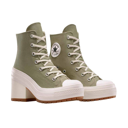 TENIS CONVERSE CHUCK TAYLOR 70 LUXE HEEL PARA DAMA COLOR OLIVO