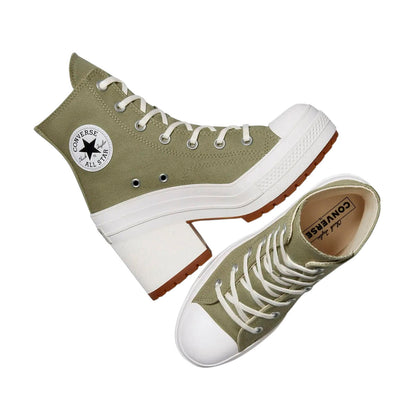 TENIS CONVERSE CHUCK TAYLOR 70 LUXE HEEL PARA DAMA COLOR OLIVO
