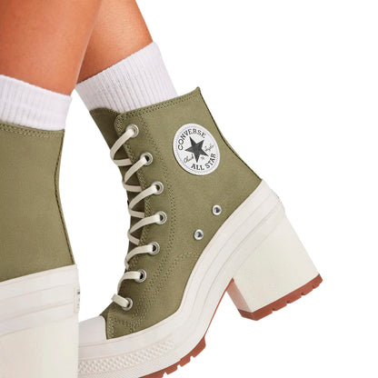 TENIS CONVERSE CHUCK TAYLOR 70 LUXE HEEL PARA DAMA COLOR OLIVO