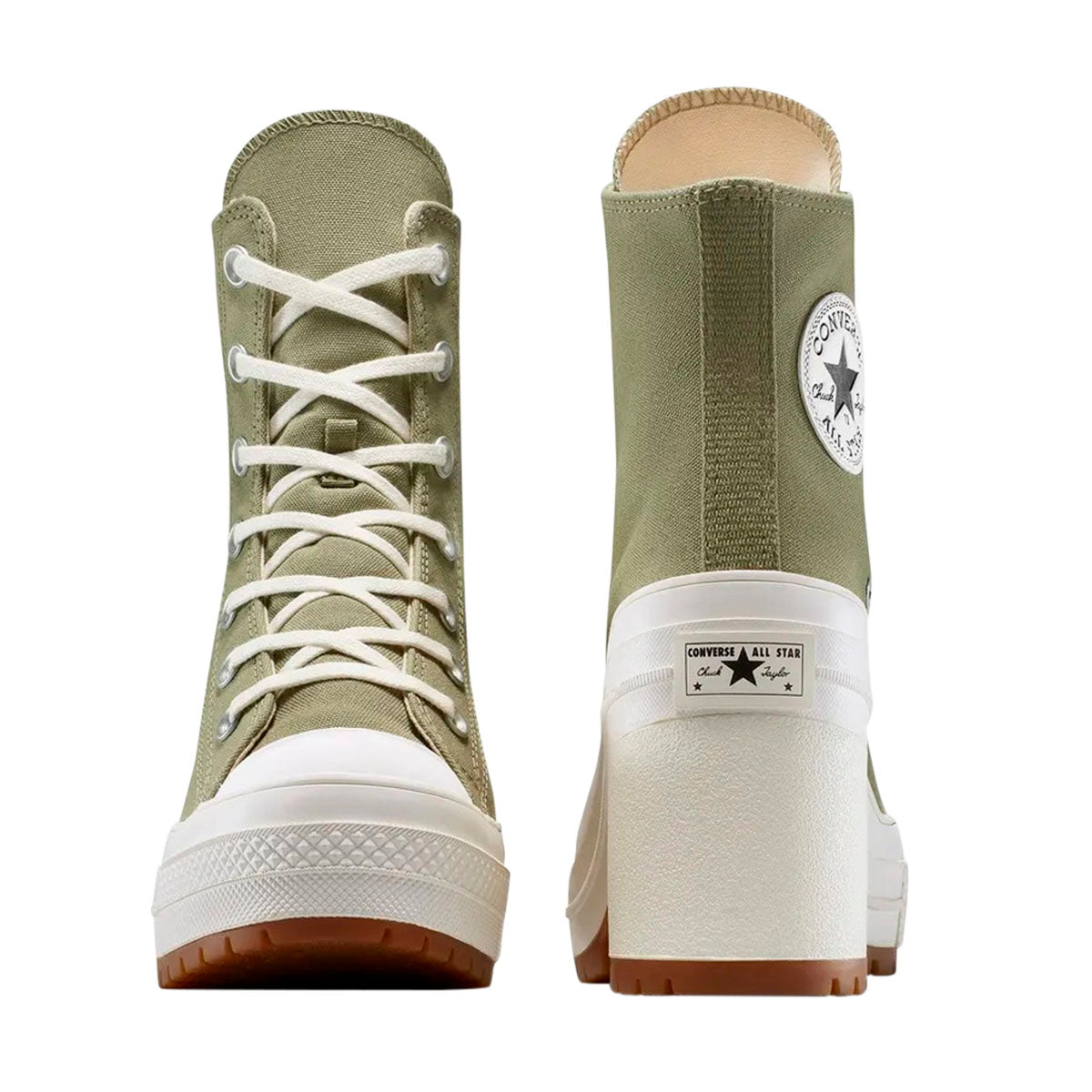 TENIS CONVERSE CHUCK TAYLOR 70 LUXE HEEL PARA DAMA COLOR OLIVO