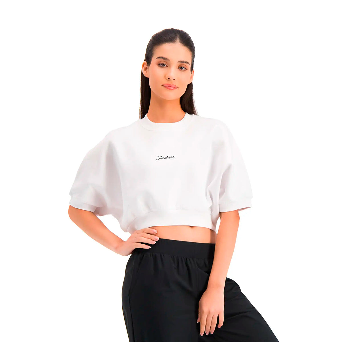 PLAYERA SKECHERS MC PARA DAMA COLOR BLANCO