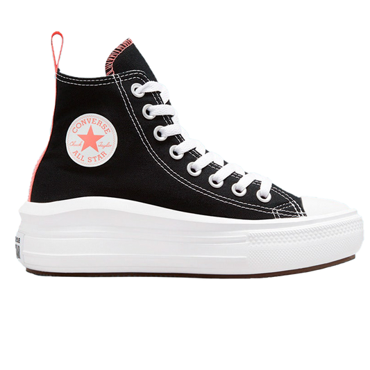 TENIS CONVERSE CHUCK TAYLOR MOVE HI PARA DAMA COLOR NEGRO CORAL